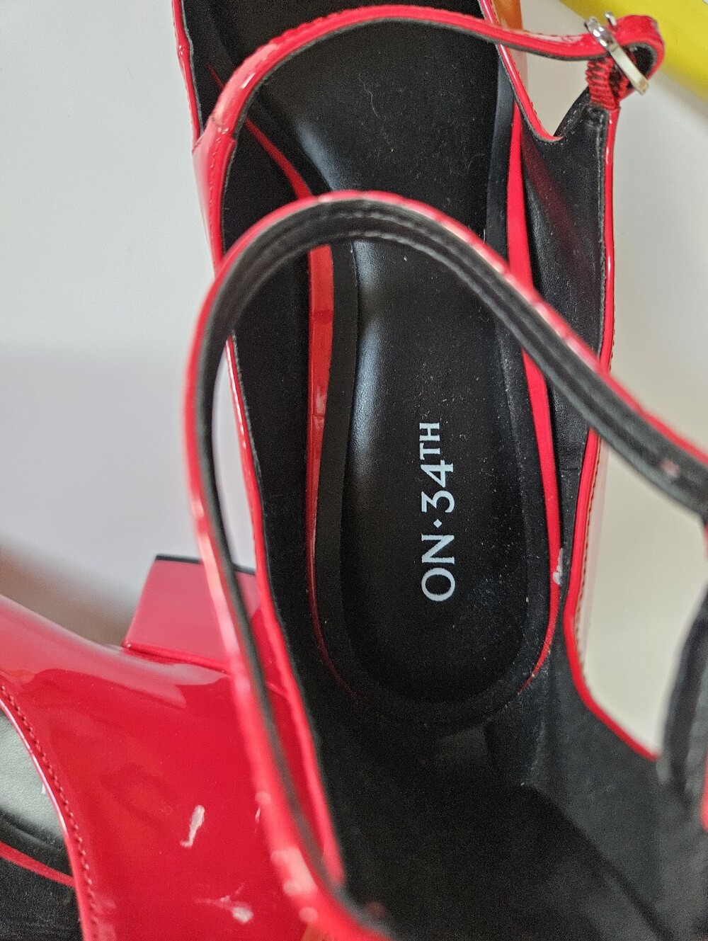 On 34th Women's Tonii Mary Jane Ankle-Strap Red Patent Heels - Picture 8 of 8